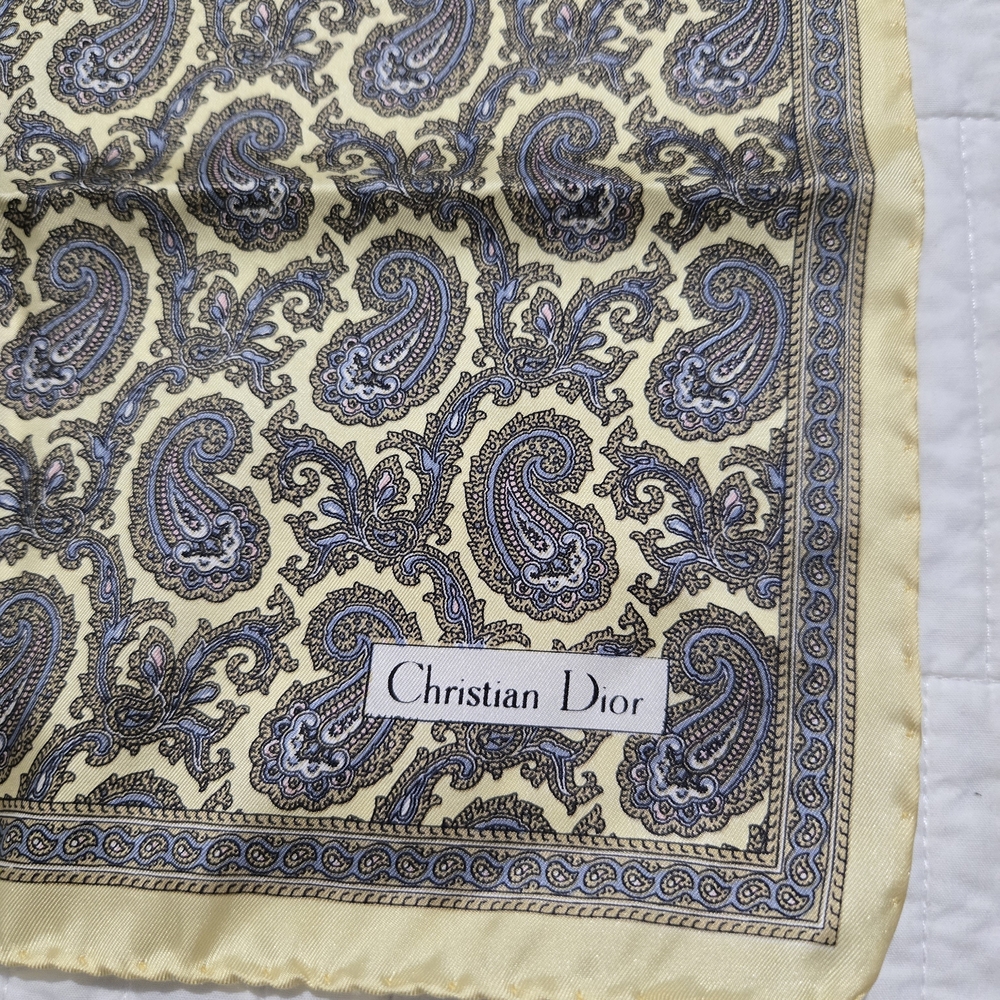 Paisley Silk Scarf by Dior - Black and Gold - Picture 4 of 5